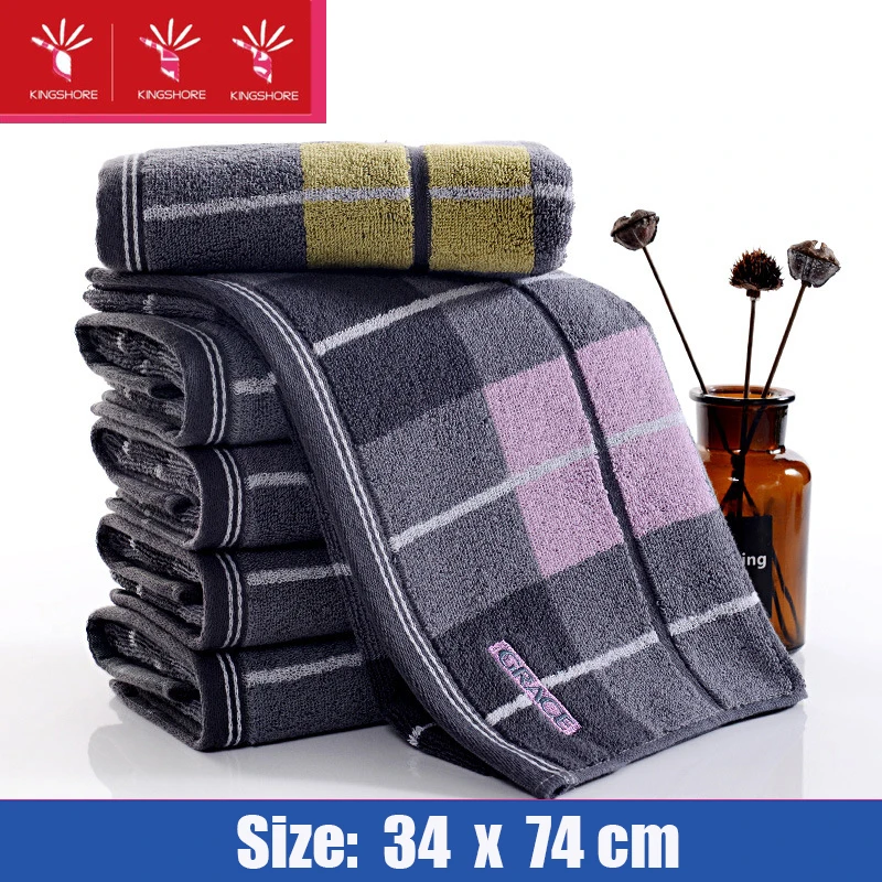 

Cotton Hand Towels High Quality Luxury Thickening Plaid Print Bath Towels Bathroom Super Soft and Highly Absorbent Face Towel