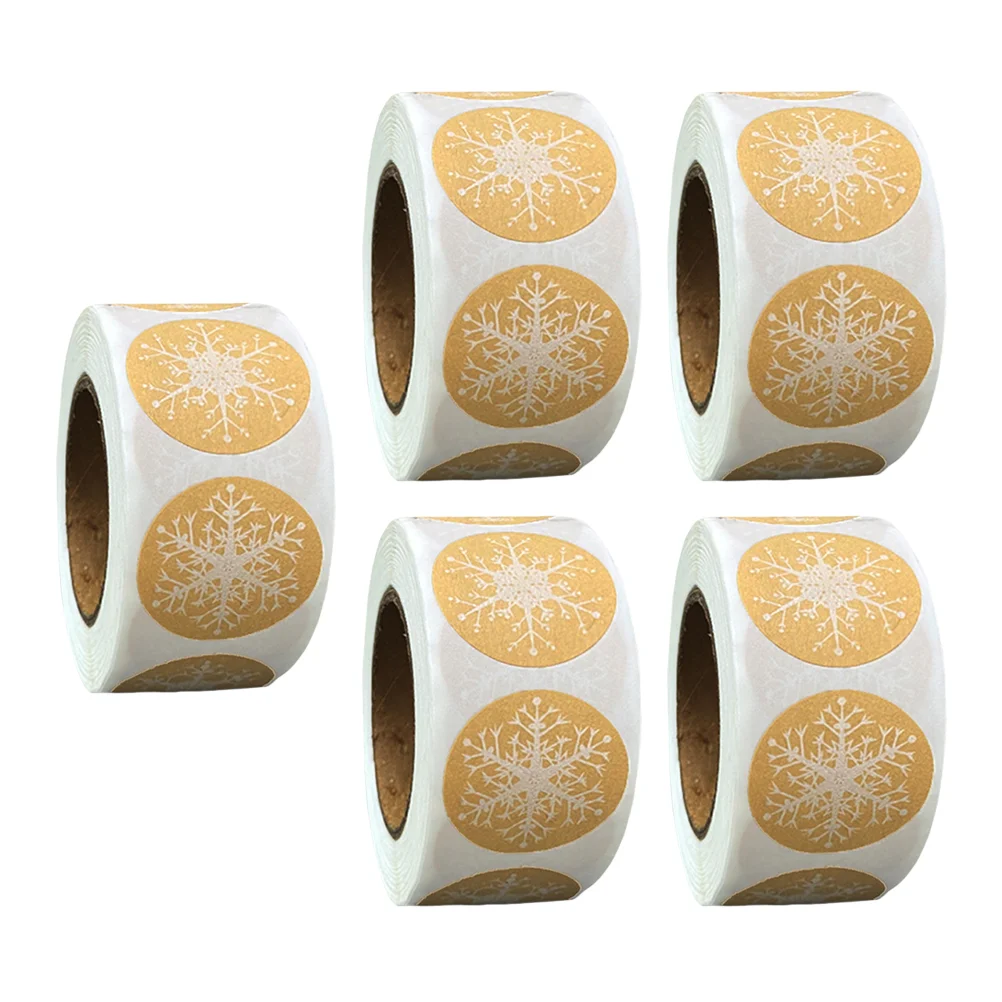 

Stickers Christmas Merry Adhesive Round Snowflake Scrapbooking Self Envelope Sealing Business Labelcrafts