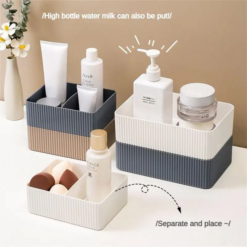 

Creative Plastic Home Office Bathroom Storage Box Grid Desktop Sundries Storage Box Makeup Organizer Cosmetic Closet Bin Case
