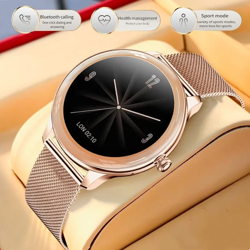 

New Fashion Bluetooth Call Women SmartWatch Drink Water Reminder Multi-Sport Mode 1.09 Inch Full Touch Screen Ladies Smart Watch