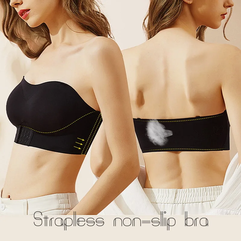 Sexy Strapless Bras For Women Seamless Push Up Bra Bralette Non-wired Bras  Invisible Underwear Women Tube Top Boneless Lingerie