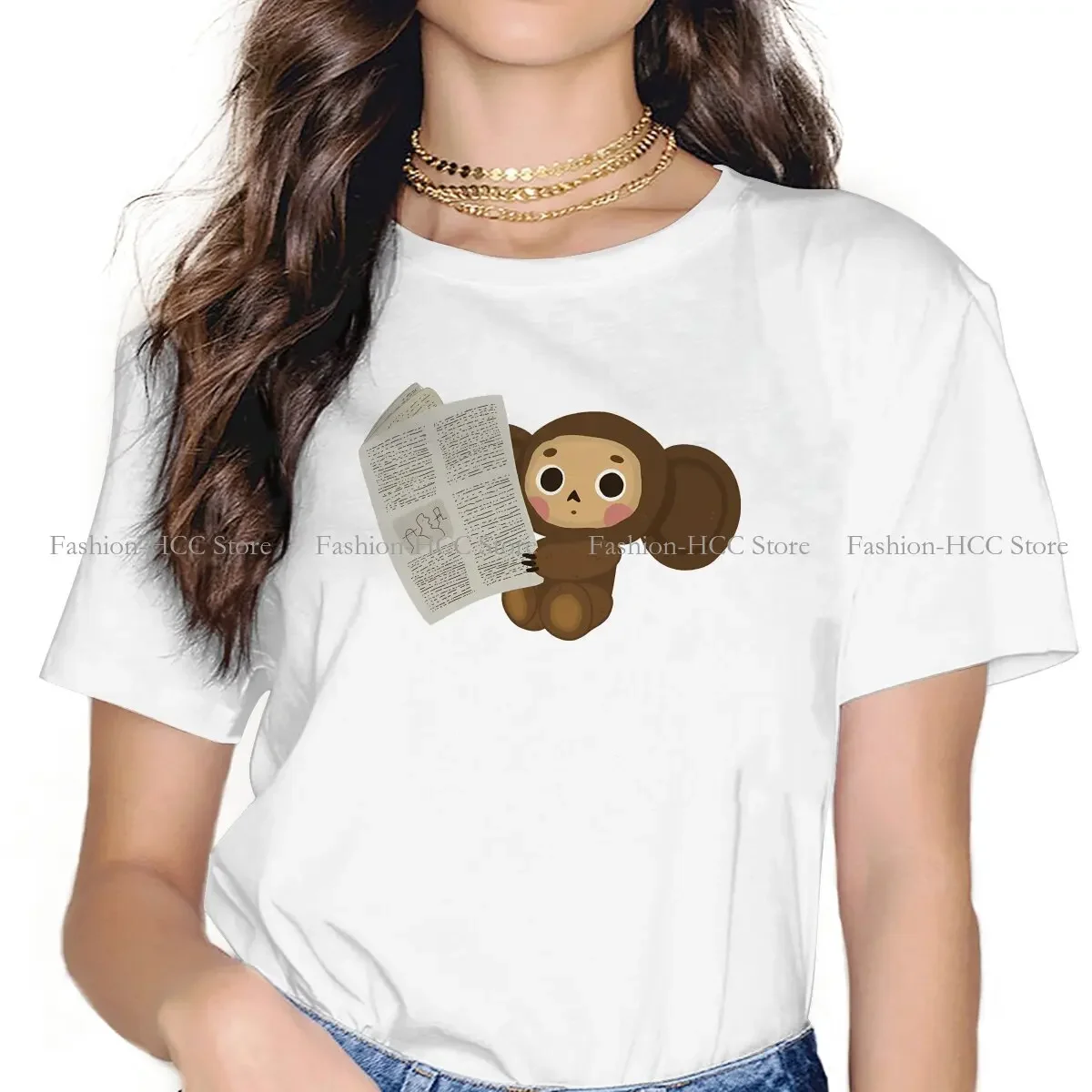 Футболка женская из полиэстера с надписью Cheburashka Che Burashka Gena