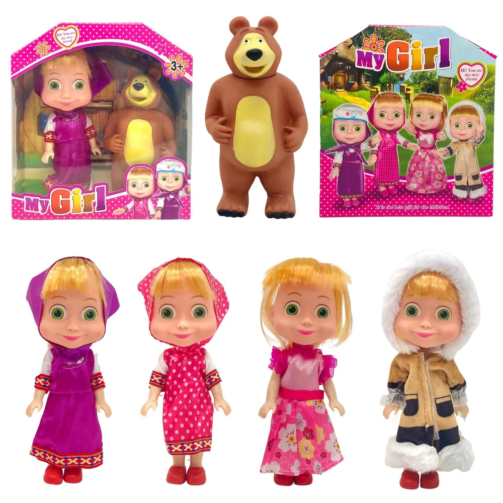 

Anime Martha and Bear Doll Masha Girl Bears Figure Model Toy for Children Birthday Gifts