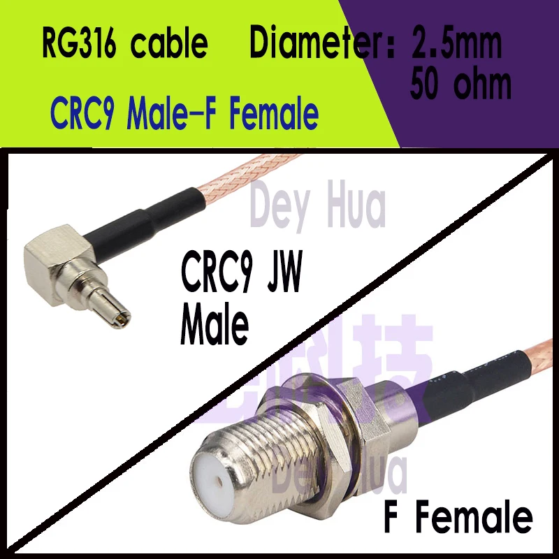 100 шт. TS9 папа на F мама CRC9 RF разъем RG316 RG174 15 20 25 см полностью медный высокочастотный