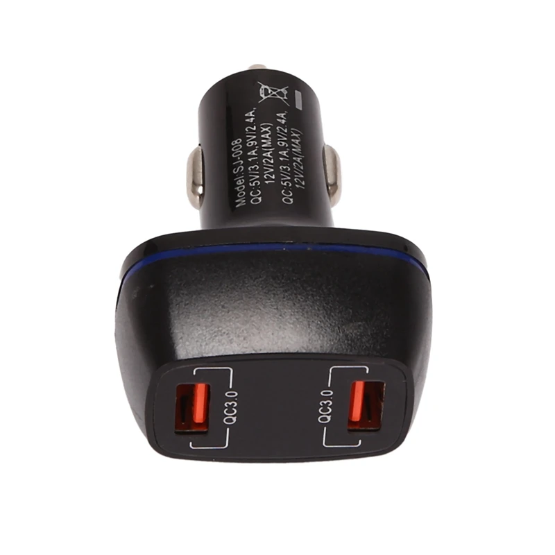 

Автомобильное зарядное устройство с двумя USB портами QC3.0, 2 А