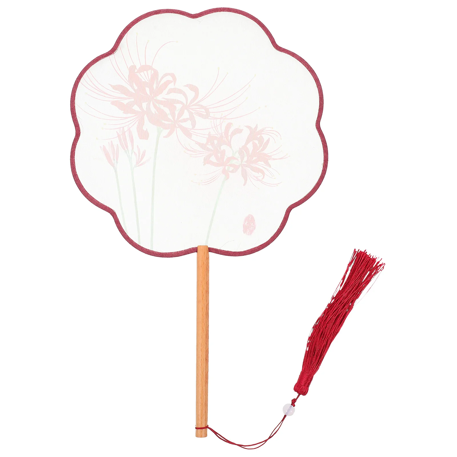 

Fan Hand Chinese Silk Round Circular Dance Handheld Embroidery Summer Costume Paddle Ancient Decorative Handlebellyfu Boutique
