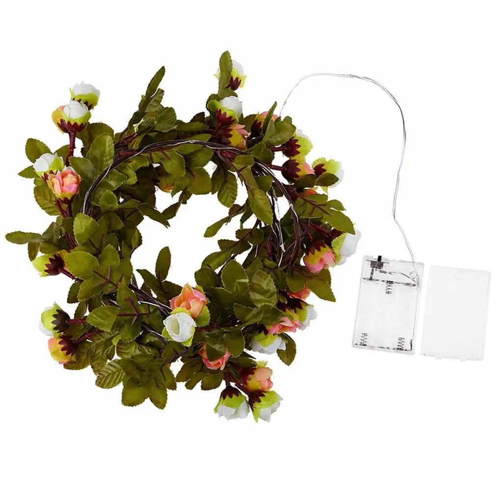 

LED Simulation Rattan Leaf 2.2 Meters Wire Lights String Light Wedding Decoration For Home Jungle Party Decoration