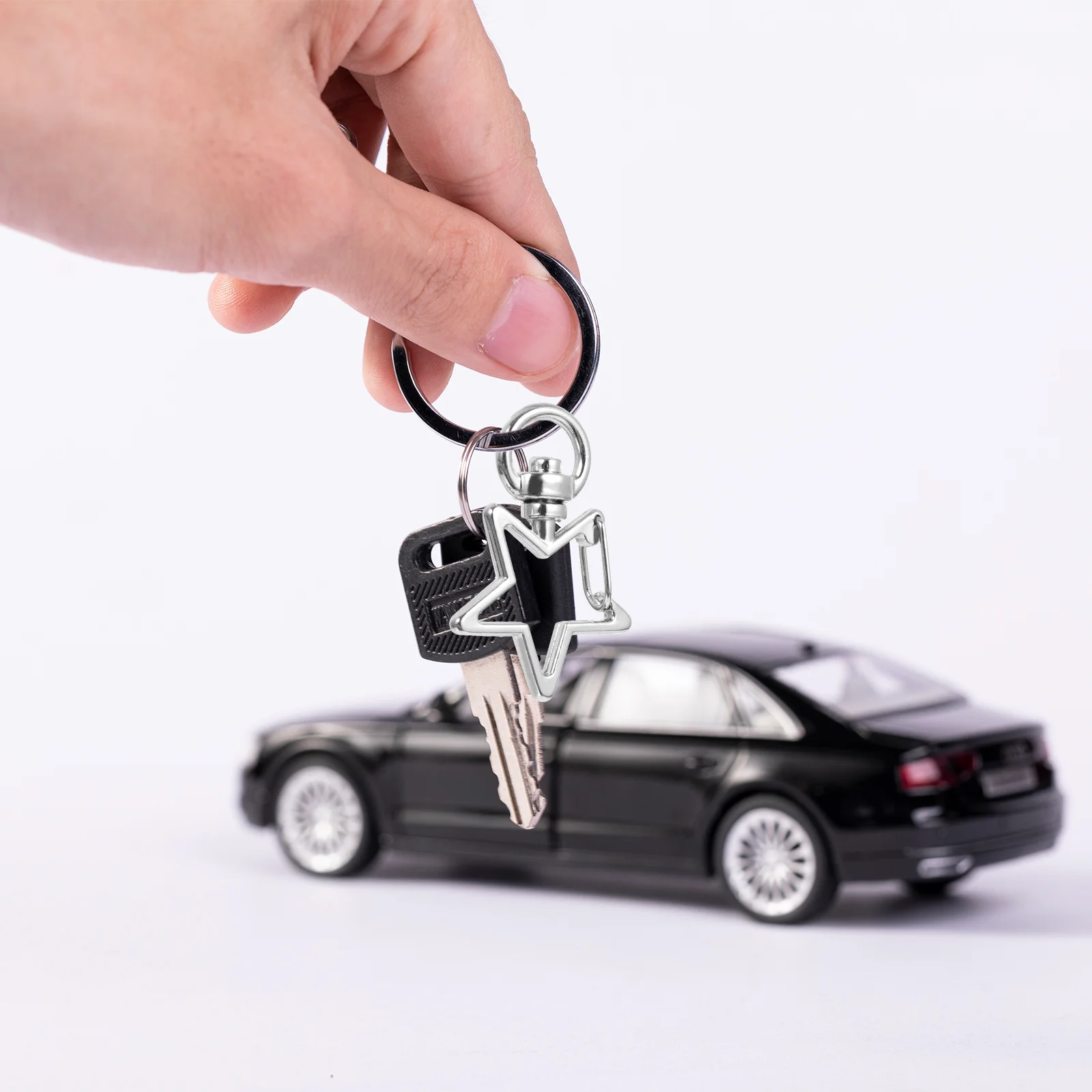 40 Pcs Star Keychain Swivel Lobster Clasp Keychains Jewelry Making Clasps Alloy Snap Hook Metal Rings with Clip