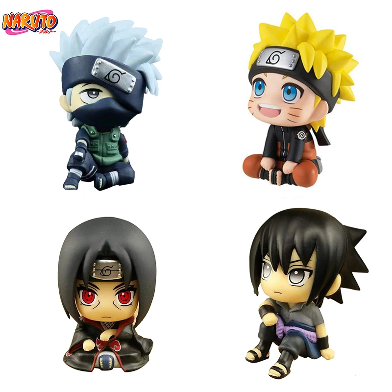 

9cm Anime Naruto Figure Uzumaki Naruto Kakashi Uchiha Sasuke Itachi Cute Toys Q Figurals nendoroid Car decoration Model