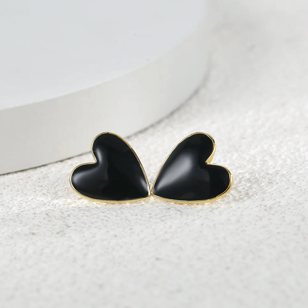 

S925 Silver Needle Love Simple Earrings Female