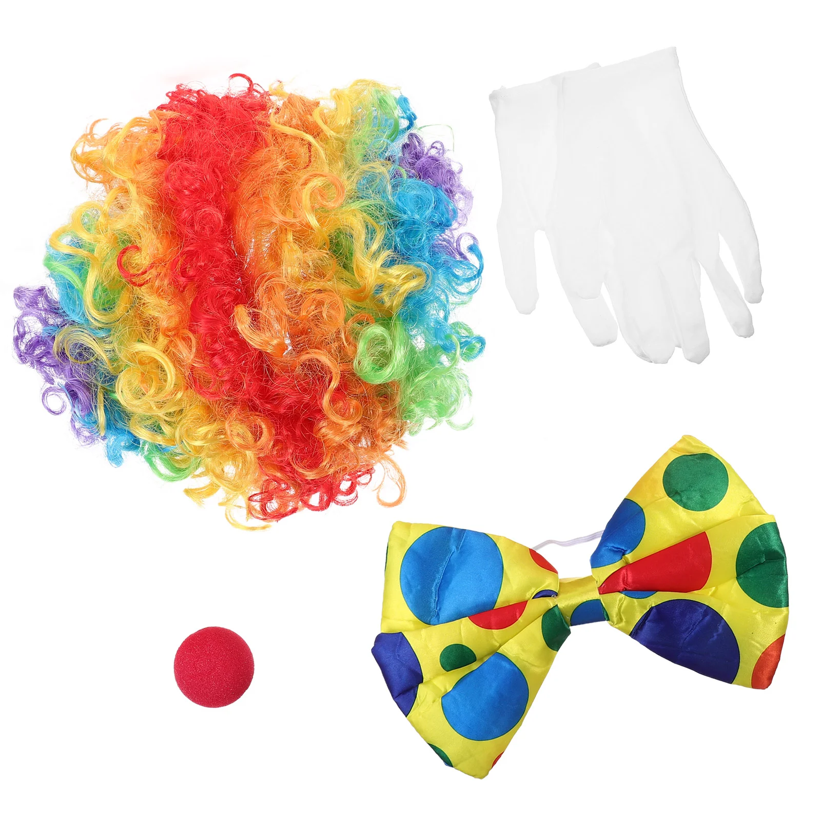 

1 Set Clown Costume Set Cosplay Clown Fake Nose Clown Gloves Bow Tie