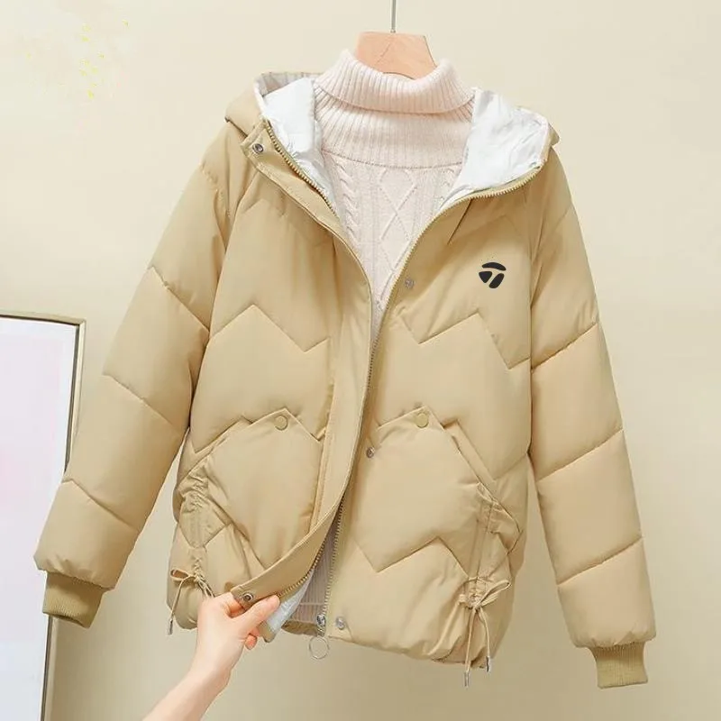 Women Golf Clothing Hooded Jackets High Quality Ladies Down Cotton New Golf Wear 2022 Fashion Winter Thicken Warm Windbreaker