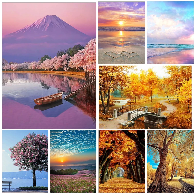 

YOUQU Home Fun Beach Full Square/round Diamond 5D DIY Diamond Painting Flower Diamond Embroidery Cross Stitch Home Decoration