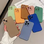 Модный жидкий силиконовый чехол карамельных цветов для iPhone 13, 12, 11 Pro, XS Max, X, XR, 8, 7Plus, защита объектива камеры, мягкая задняя крышка, чехол