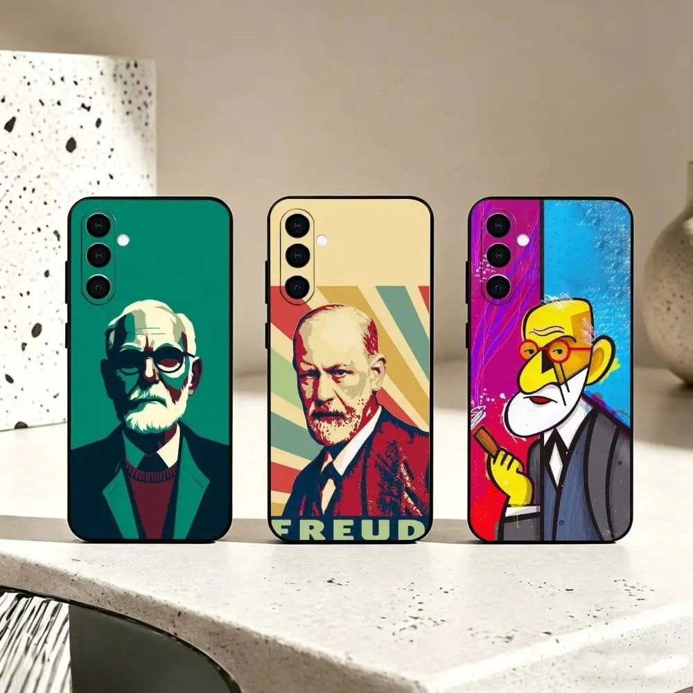 Фото Чехол для телефона P-Psychoanalysis Sigmund Freud, черный, силиконовый, мягкий, для Samsung Galaxy A73, A72, A71, A70, A53, A52, A51 №1