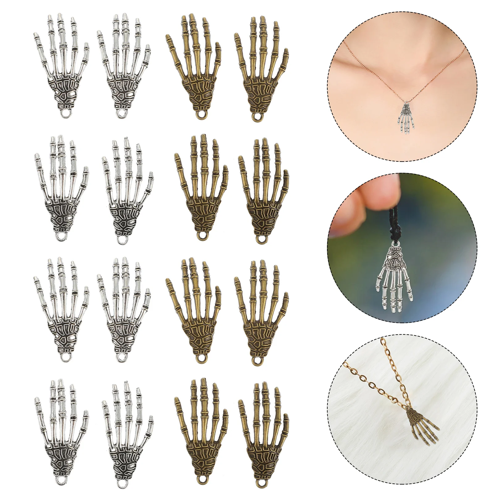 

20pcs Alloy Skeleton Hand Bracelet Charms Bangle Charms Bangle Pendants