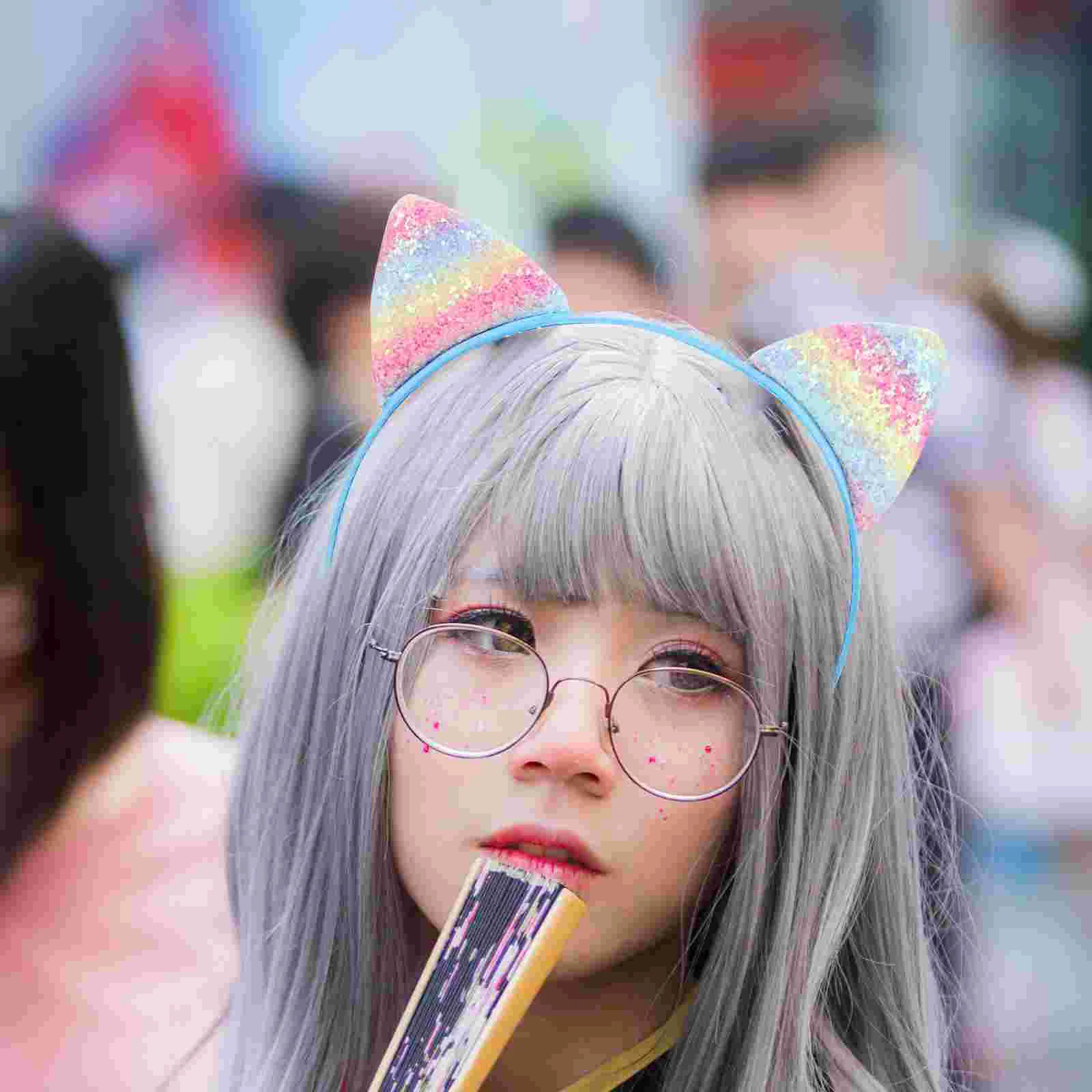 

6 Pcs Girls Girls Headbands For Girls Decorative Headband Cat Little Glitter Accessories Flash
