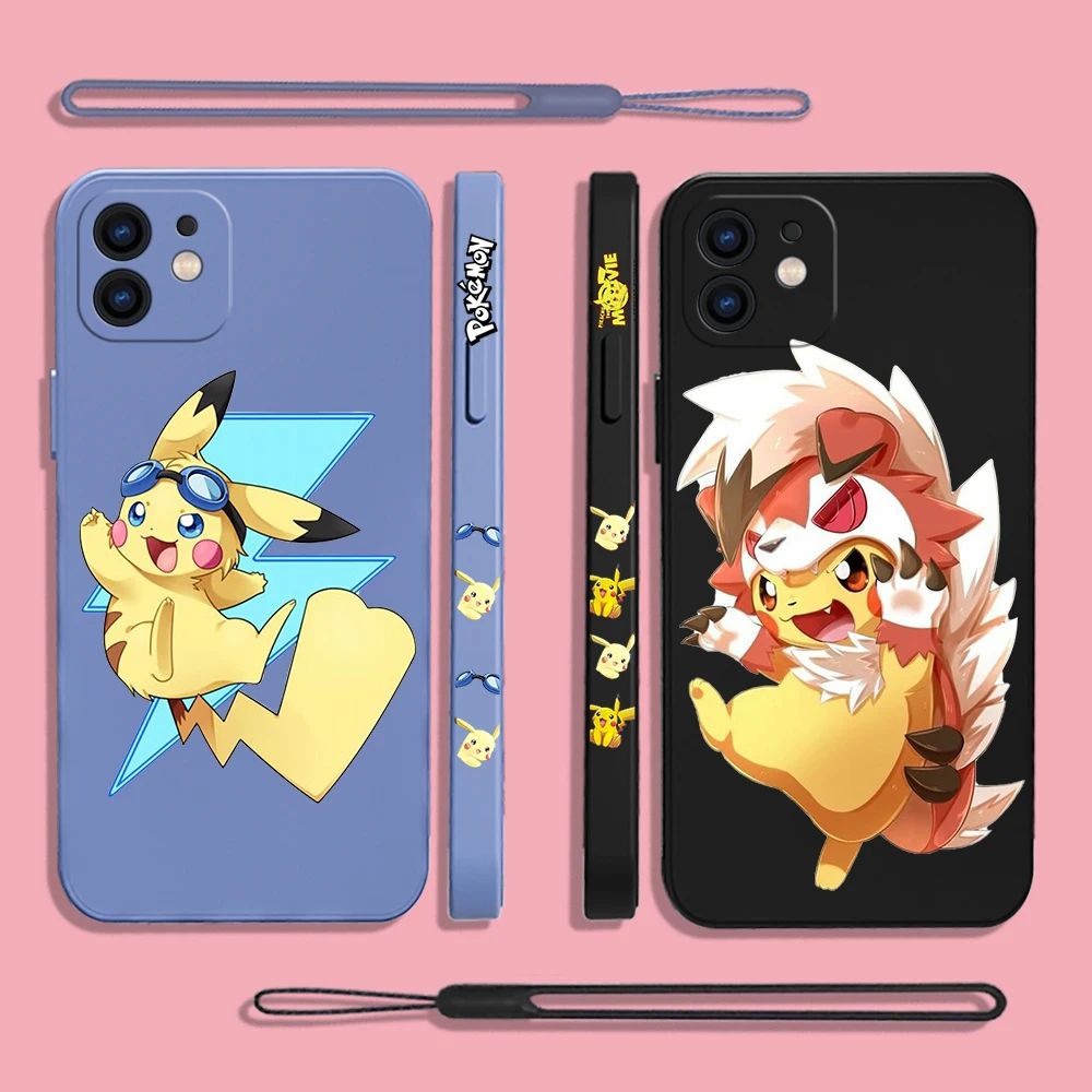 

Pikachus Phone Case For OPPO Realme 7 8 9 7i 6i 6 C2 C11 V25 C21 C21Y 2020 RENO 2 3 4 Pro 4G 5G FIND X3 LITE with Hand Strap