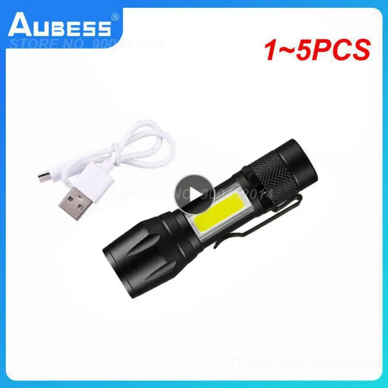 

1~5PCS Zoom Focus Mini Led Flashlight Built In Battery XP-G Q5 Lamp Lantern Work Light rechargeable Mini Flashlight