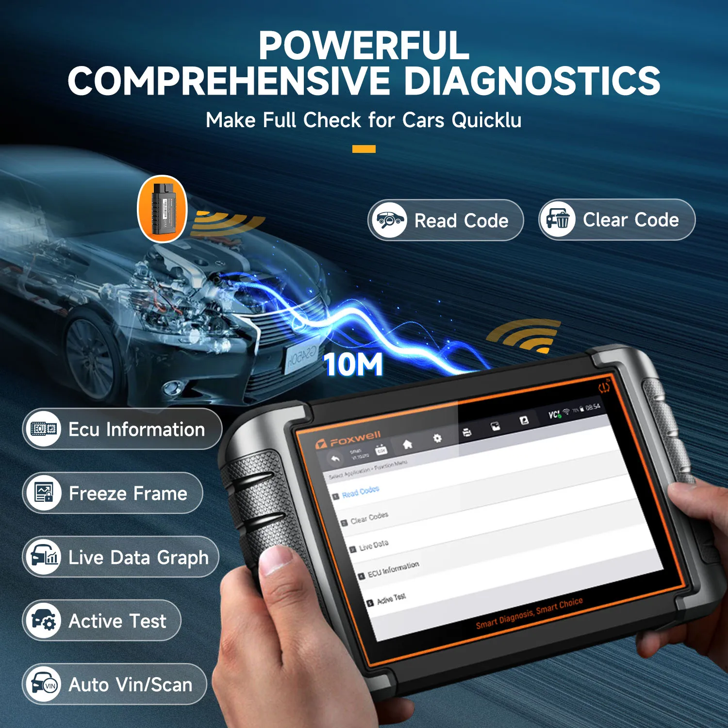 FOXWELL NT809BT OBD2 Bluetooth Car Diagnostic Tool All System Bi-Directional Test 30 Reset Code Reader OBD2 Scanner Automotivo 2