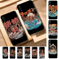yndfcnb neko ramen japan anime phone case for huawei y 6 9 7 5 8s prime 2019 2018 enjoy 7 plus