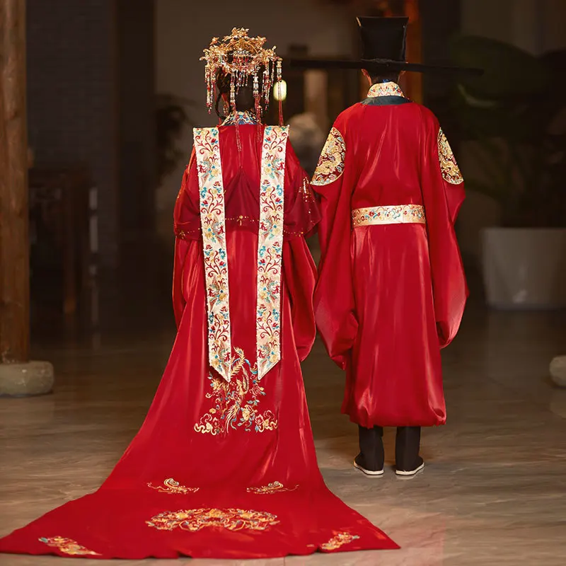 Свадебная одежда Song Hanfu новинка 2024 свадебное китайское платье со шлейфом костюм