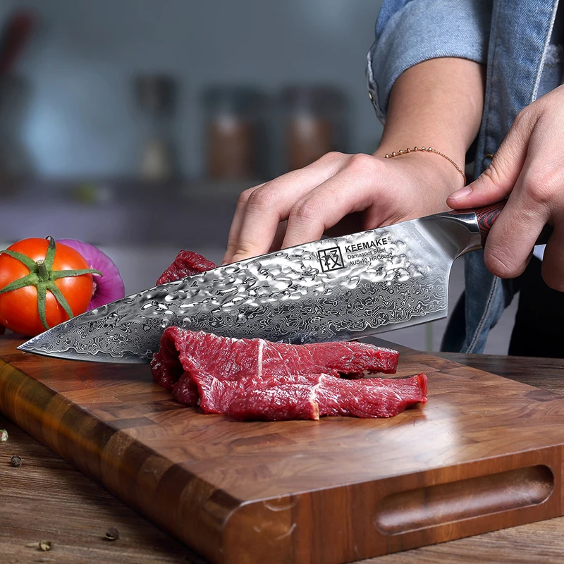 KEEMAKE 8-дюймовый нож шеф-повара очень острый 67 слоев дамасской стали Gyuto японский