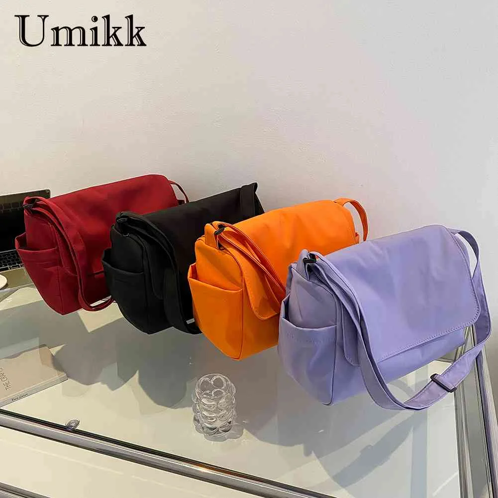 

Однотонная Повседневная Дамская сумка-мессенджер из ткани Оксфорд с откидной крышкой большой вместимости, сумка через плечо для женщин, мо...