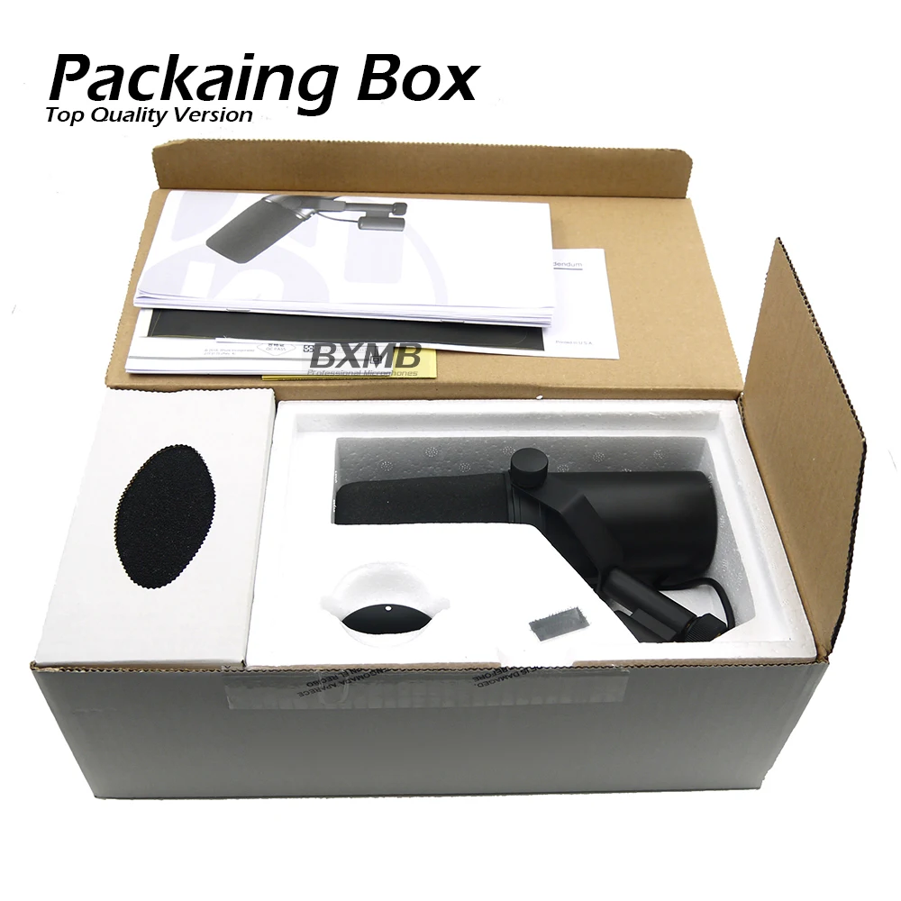 Professional SM7B Dynamic Microphone Selectable Frequency Response Cardioid Mic for Studio Recording Performance Live Vocals