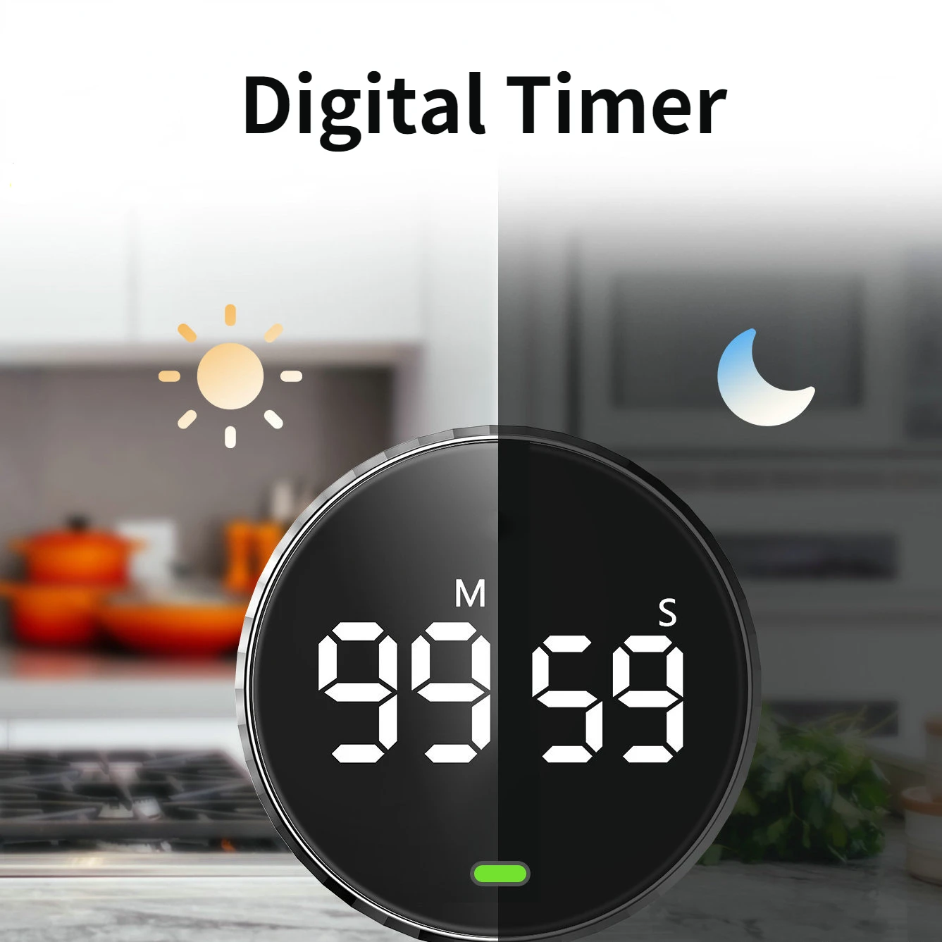 

Smart Digital Timer Magnetic Suction LED Manual Countdown Alarm Clock Mechanical Cooking Timer Cooking Shower Study Stopwatch