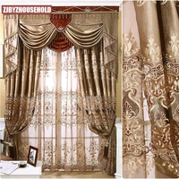 european luxury curtains for the living room villa high precision three dimensional embroidered window bedroom high end drapes