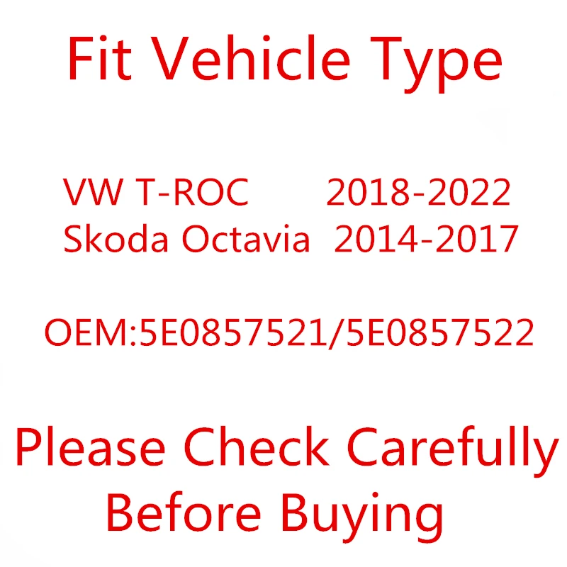Фото Подходит для моделей Skoda Octavia с 2014 года. Volkswagen T-ROC (2018-2021) Реверсивная линза OEM: 5E0 857 521/5E0 857 522 №2