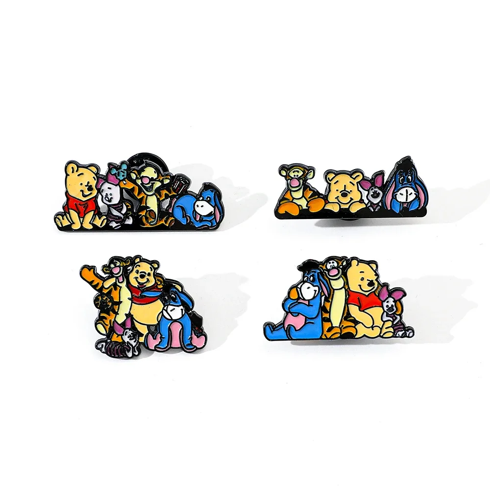 4 шт. сказка аниме брошь в виде медведя-пуха эмалированная булавка с