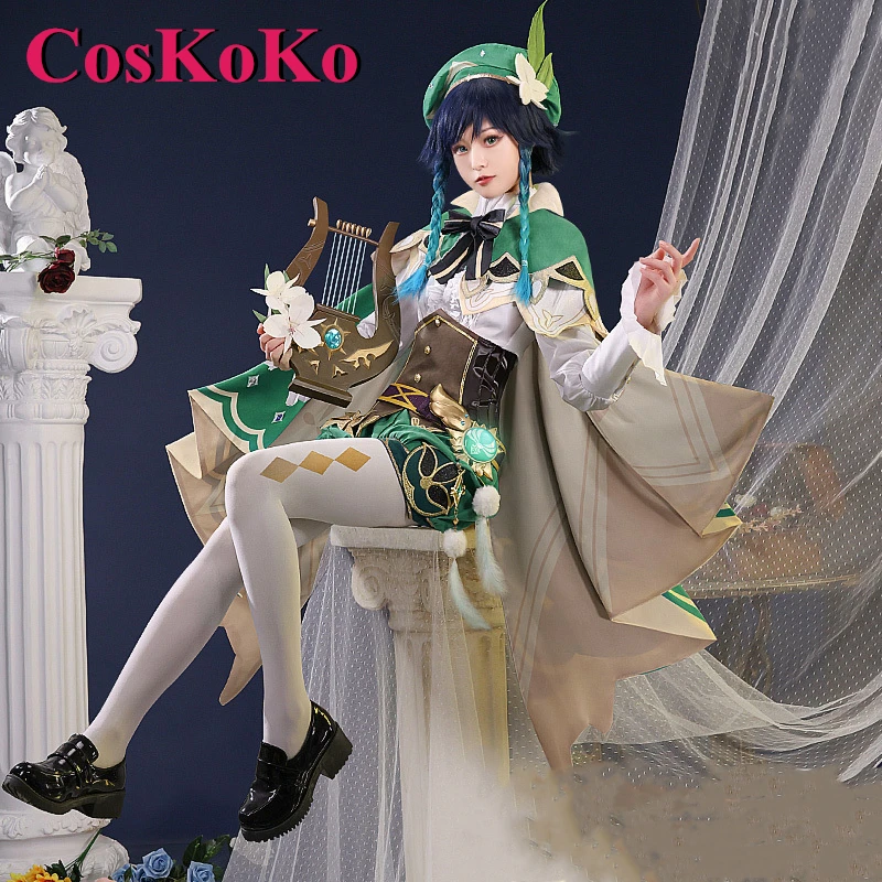 

CosKoKo Venti Cosplay Costume Hot Game Genshin Impact God Of Wind Lovely Combat Uniform Halloween Party Role Play Clothing S-XXL