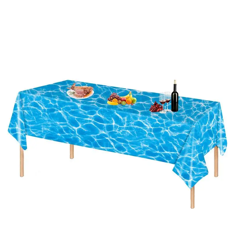 

Beach Tablecloth 54 X 108 Inch Blue Ocean Wave Party Table Cover Water Print Tablecloth Under the Sea Table Cloth for Ocean