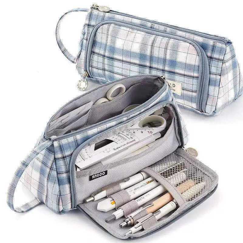 Чехол для карандашей и ручек Карманный многослойная Холщовая Сумка-органайзер