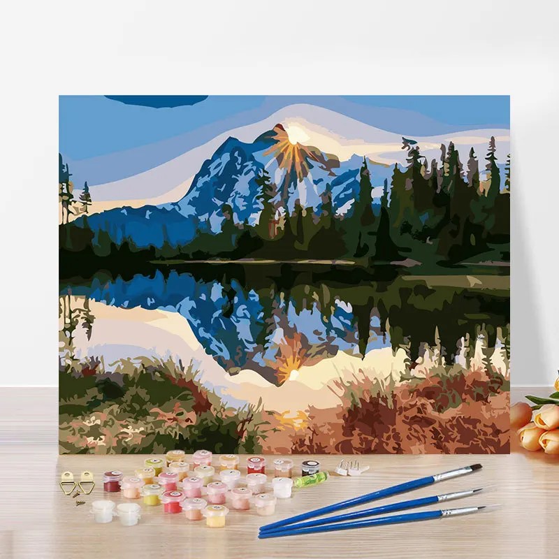 

0703497 Digital oil painting art oil mountain art oil painting living room floor decorative painting