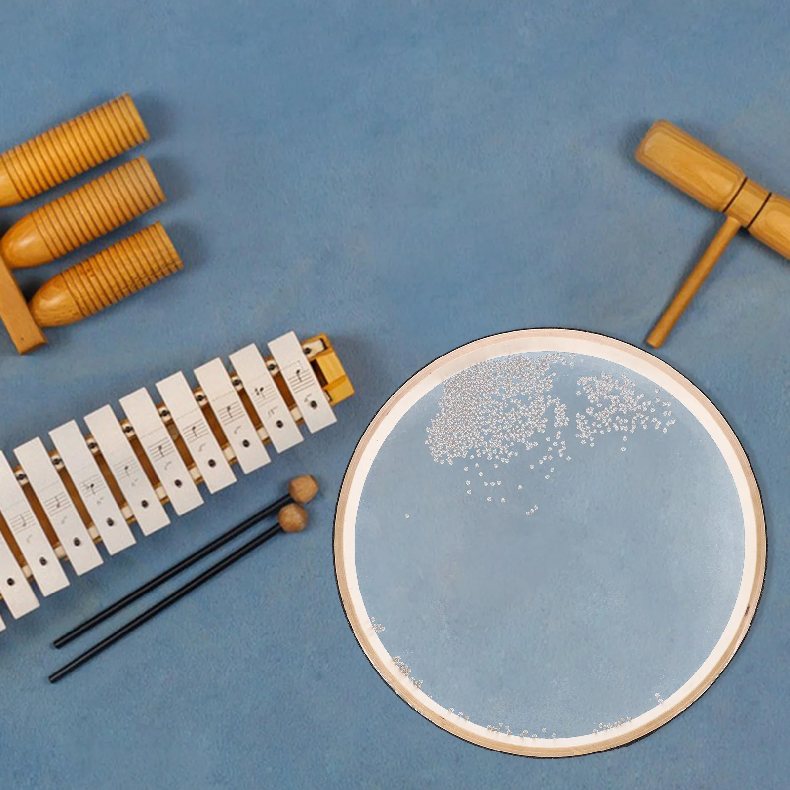 Percussion Instrument Waves Music Orff Ocean Drums Toy Sea ​​drum Hand Beads Wood Kids Baby
