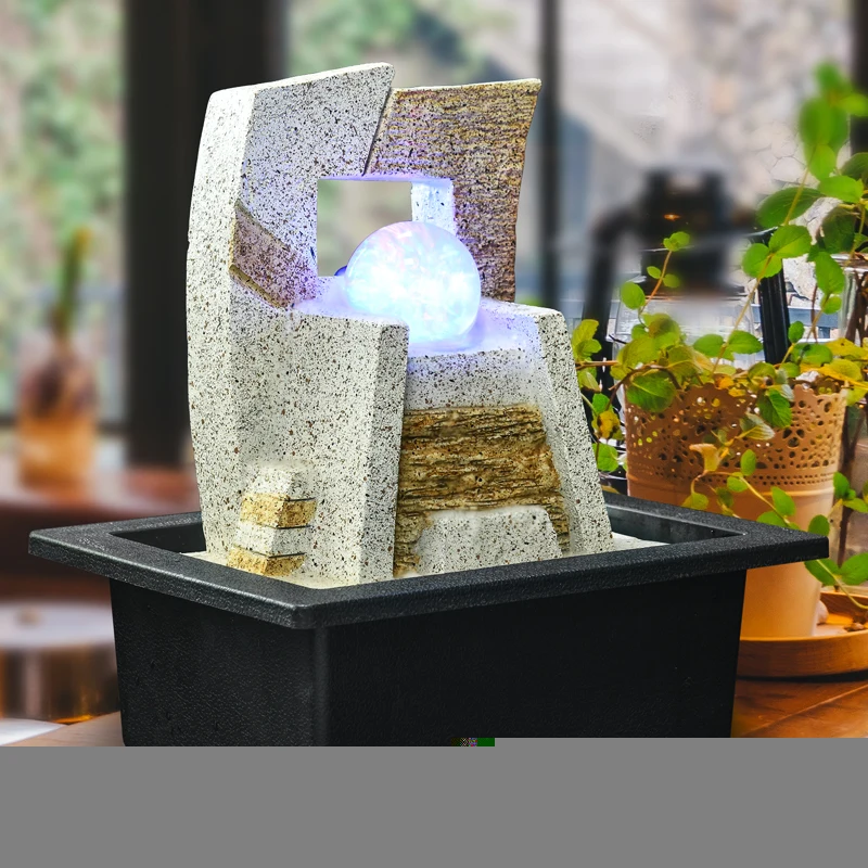 110 В-220 В настольные фонтаны для воды светодиодный хрустальный шар Lucky Feng Shui