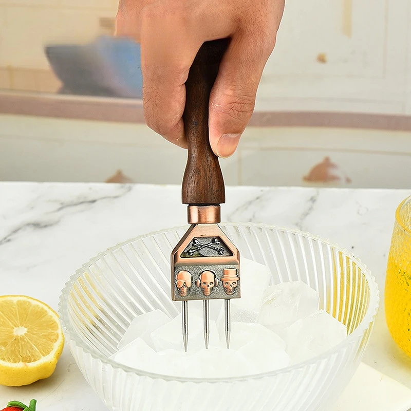 Нож из нержавеющей стали с тремя зубцами для колки льда ледокол цельной