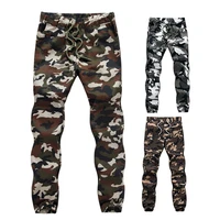 men pants elastic waist clothes ankle banded camouflage jogger trousers pants for spring