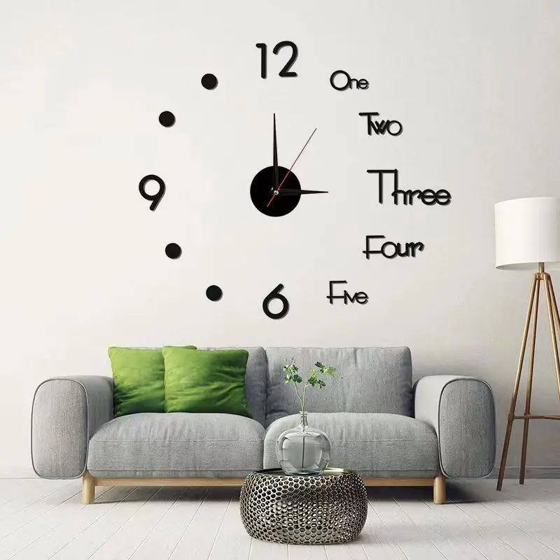 

3D Oversized Wall Clock Sticker Wall Clock DIY Noctilucent Clock Wall Stickers Silent Clock Living Room Clocks Wall Home Decor