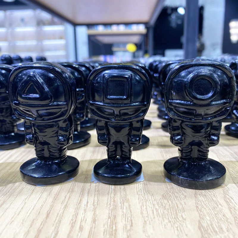 

Black Obsidian Natural Stone Carved Figure Statue Healing Quartz Reiki Gifts For Home Decoration Crafts