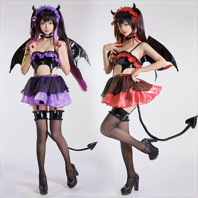 

Костюм для косплея COS-KiKi из аниме «Date A Live», токисаки Куруми, маленький дьявол, необычный костюм для вечеринки на Хэллоуин