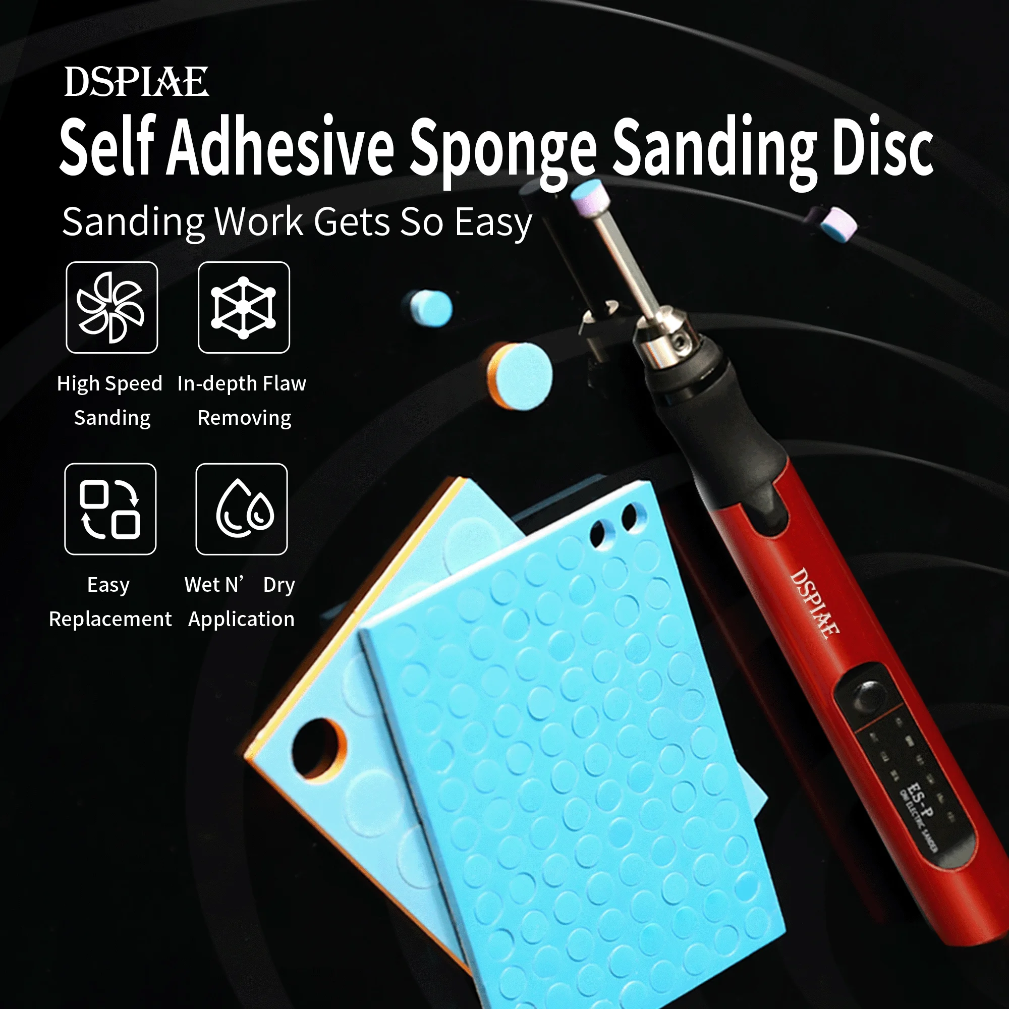 DSPIAE SS-C01 Self Adhesive Sponge Sanding Disc military model making tool assembly remodeling Gundam Hobby DIY sanding