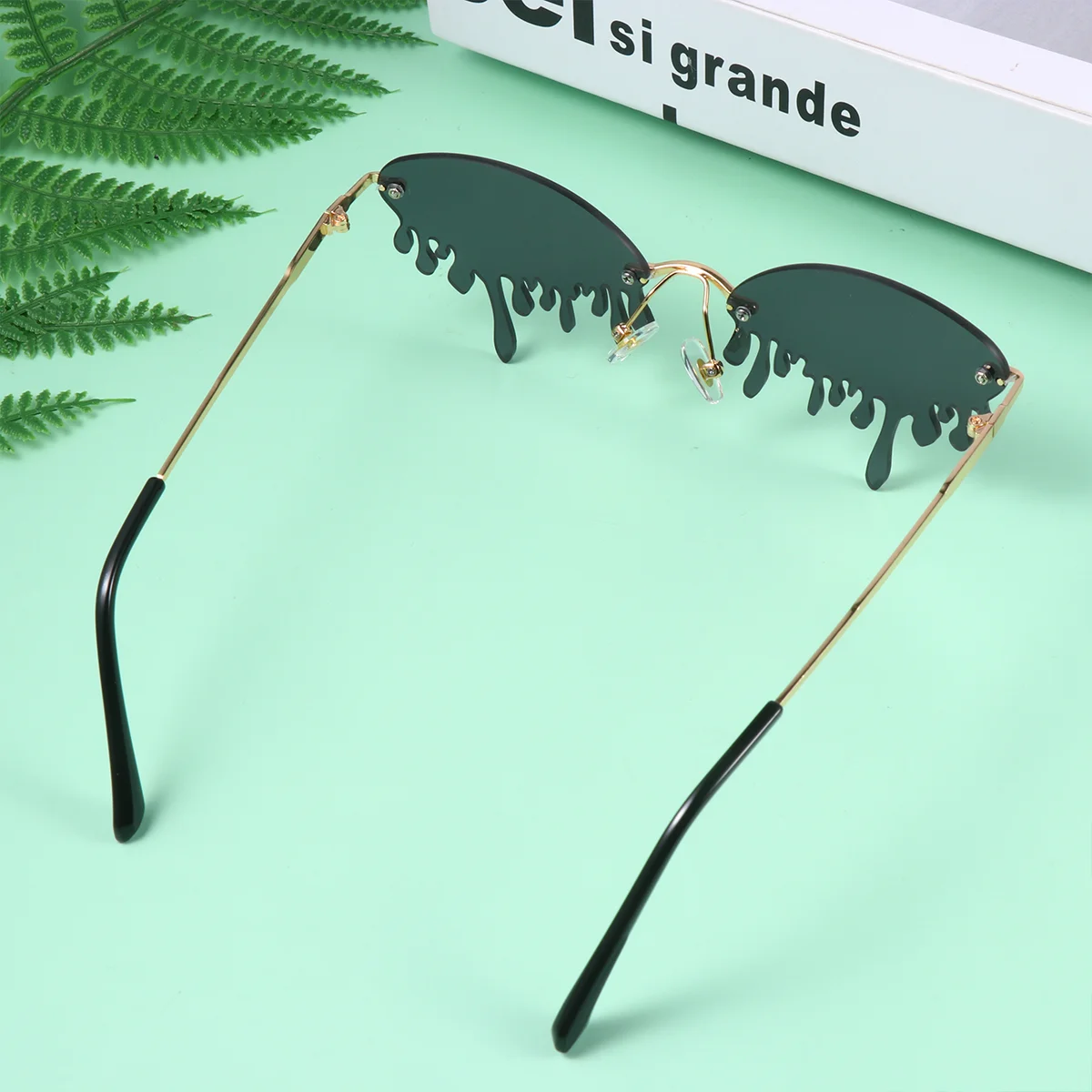 

Sunglasses Glasses Party Funny Rimless Eyewear Tear Creative Heart Teardrop Eyeglasses Shaped Tears Birthday Rave Flame Fire