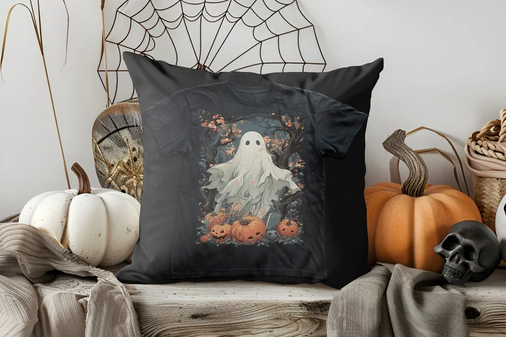 

Наволочка полиэстер велюр Ghost and Pumpkins Halloween 40x40/45x45/50x50/60x60 см