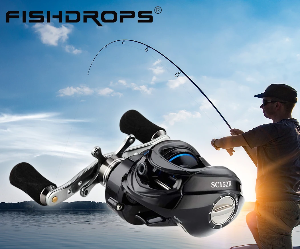 Катушка для приманки Fishdrops Передаточное число 7,0:1 Низкопрофильная рыболовная катушка с роликом для пресноводной приманки (art.: 3920cc007baab) - 3920cc007baab