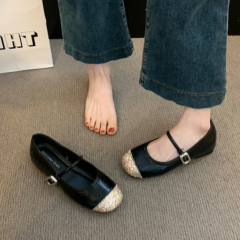 Женские туфли Мэри Джейн 2024 новые однотонные универсальные женские на плоской