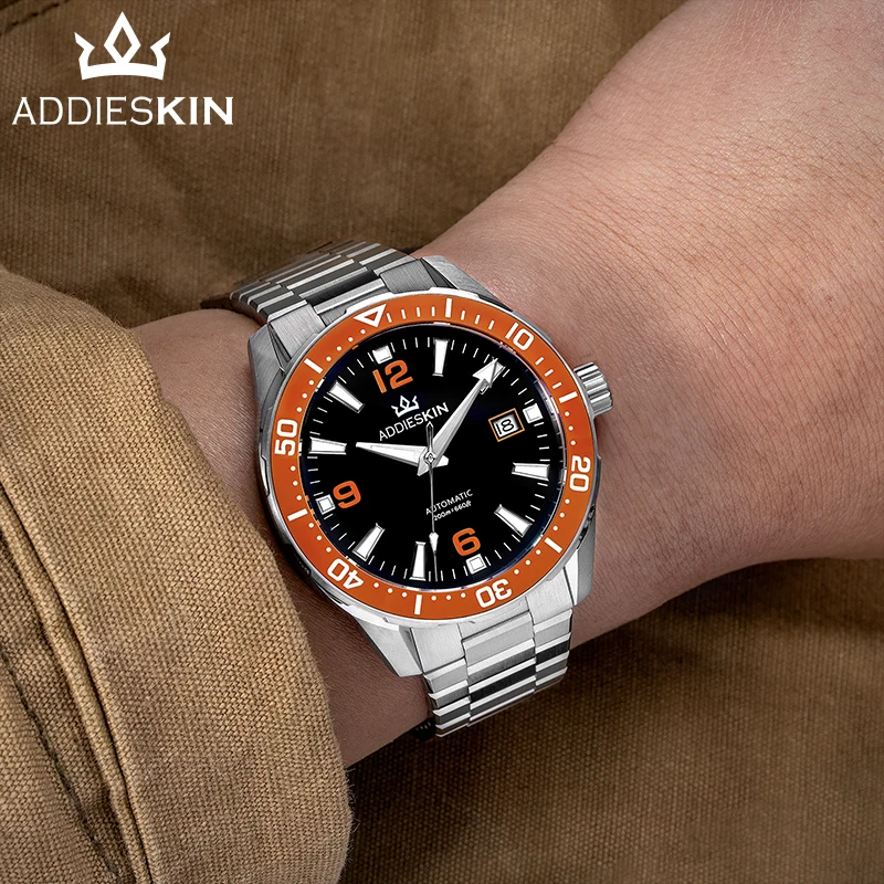Мужские дайверские часы Addieskin K009 класса люкс, 40 мм, с автоподзаводом 9015, водонепроницаемость 200 м, сапфировое стекло, керамический безель, светящиеся стрелки BGW9, деловые часы (art.: 3920dc824d2de) - 3920dc824d2de